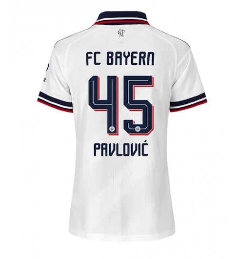Bayern Munich Aleksandar Pavlovic #45 Venkovní Dres pro Dámské 2026-27 Krátký Rukáv Bayern Munich Aleksandar Pavlovic #45 Venkovní Dres pro Dámské 2026-27 Krátký Rukáv